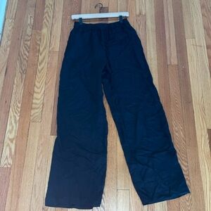 H&M linen blend drawstring black pants | size S